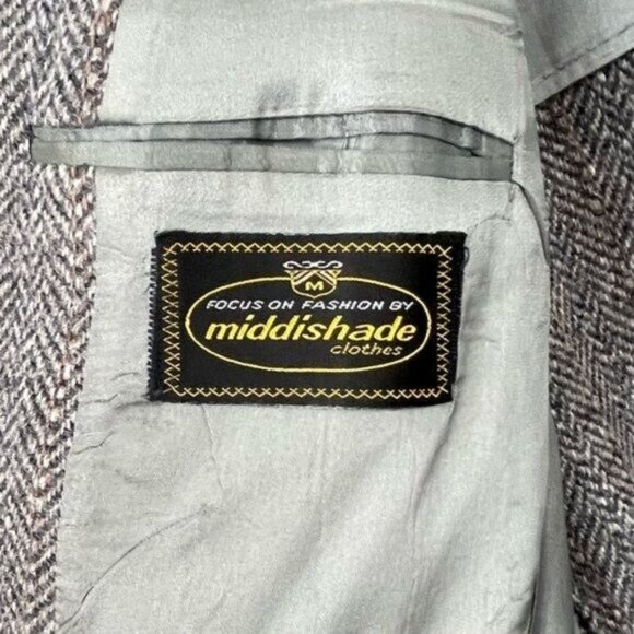 Harris Tweed 80s Wool Herringbone handwoven classic blazer sport coat gray 42 - Picture 8 of 8